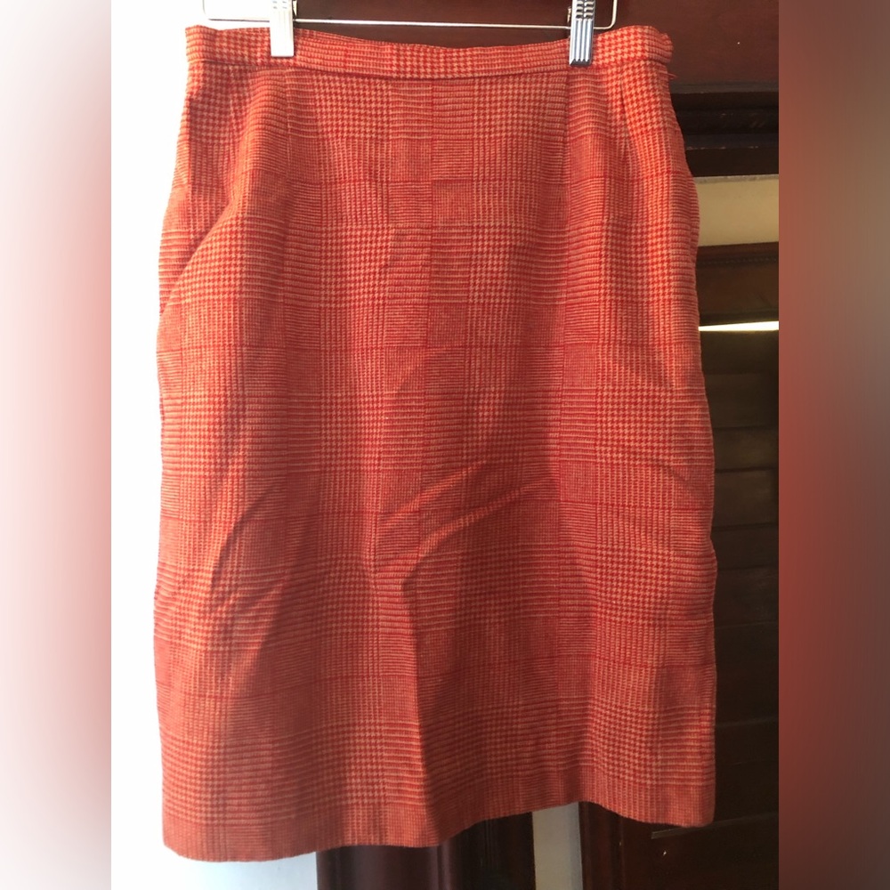 Vintage Pendleton Red Plaid Pencil Skirt says 16 as size but is a small 8 modern